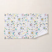 落書きのアルパカパターン バスタオルセット (ハンドタオル)