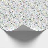 落書きのアルパカパターン ラッピングペーパー (角)