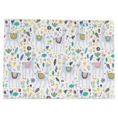 落書きのアルパカパターン ラージペーパーバッグ (裏面)