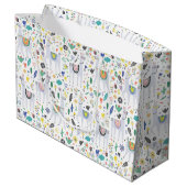 落書きのアルパカパターン ラージペーパーバッグ (裏面アングル)