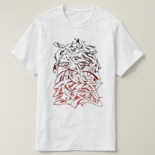 落書きのアルファベットのヒップホップのティー Tシャツ