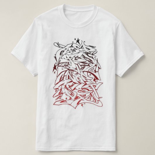 落書きのアルファベットのヒップホップのティー Tシャツ (デザイン正面)