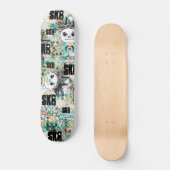 落書きのアーガイルの人 +文字のスケートボード スケートボード (正面)