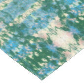 落書きのイカット|の青い水の緑 テーブルクロス (アングル)