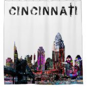 落書きのオハイオ·シンシナティ シャワーカーテン (正面)