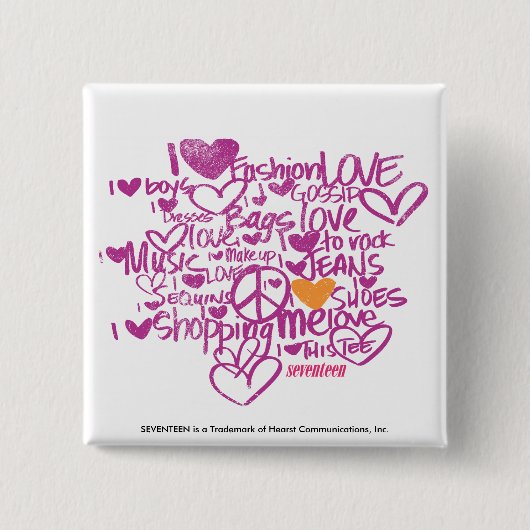 落書きのオレンジか紫色 缶バッジ (正面)