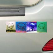 落書きのキャラクターのバンパーステッカー バンパーステッカー (車上)