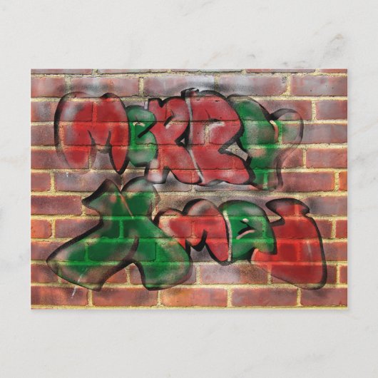 落書きのクリスマス シーズンポストカード (正面)