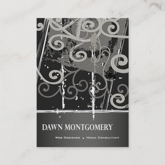 落書きのグランジなくもの巣デザイナーメディア・コンサルタント 名刺 (正面)