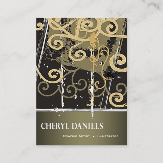 落書きのグランジなグラフィックアーティストのイラストレーター 名刺 (正面)