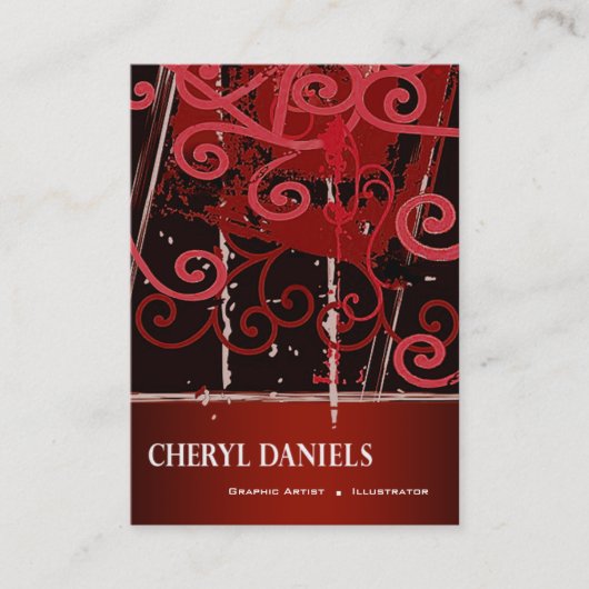 落書きのグランジなグラフィックアーティストのイラストレーター 名刺 (正面)