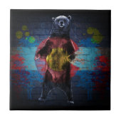 落書きのコロラド州の旗のグランジな陶磁器の壁のタイル タイル (正面)