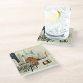 落書きのサンフランシスコ場面 ガラスコースター (アングル)