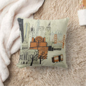 落書きのサンフランシスコ場面 クッション (ブランケット)