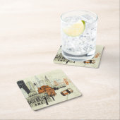 落書きのサンフランシスコ場面 スクエアペーパーコースター (インサイチュ)