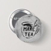 落書きのステンシル芸術の"茶"スローガンボタン作って下さい 缶バッジ (正面&裏面)