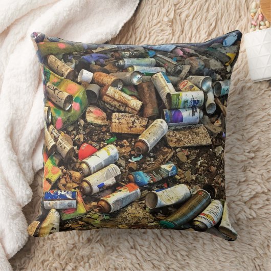 落書きのスプレー容器の枕 クッション (ブランケット)