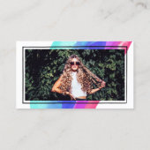 落書きのソーシャルメディアアイコン青い水彩写真 コーリングカード (裏面)