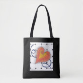 落書きのハートのトート トートバッグ (正面)