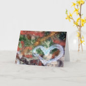 落書きのハートのブランクの挨拶状 カード (黄色い花)