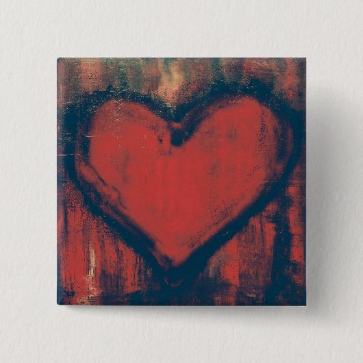 落書きのハートの芸術ボタン 缶バッジ (正面)