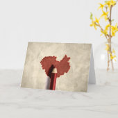 落書きのハート カード (黄色い花)