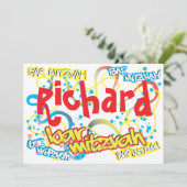 落書きのバー(ユダヤ教の)バル・ミツバーは感謝していしています サンキューカード (スタンド正面)