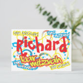 落書きのバー（ユダヤ教の）バル・ミツバーRSVP 出欠カード (スタンド正面)