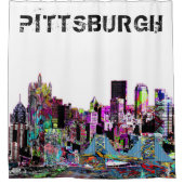 落書きのペンシルバニア州ピッツバーグ シャワーカーテン (正面)