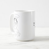 落書きのマグ-彼はちょうどピザを作りたいと思いました コーヒーマグカップ (正面左)