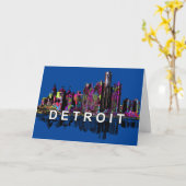 落書きのミシガン·デトロイト カード (黄色い花)