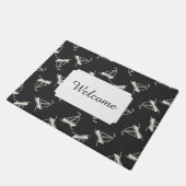 落書きのヨットパターン|はあなたの文字を加えます ドアマット (アングル)