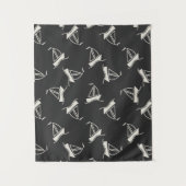 落書きのヨットパターン タペストリー (正面)