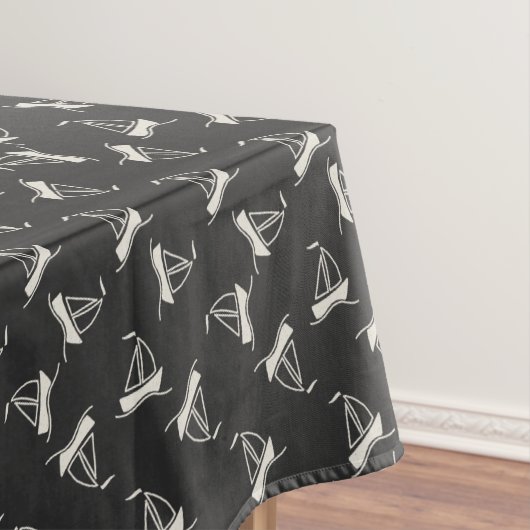落書きのヨットパターン テーブルクロス (インサイチュ)