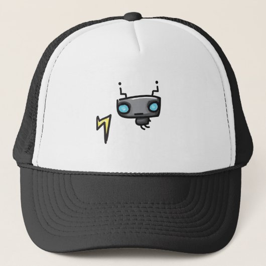 落書きのロボットトラック運転手の帽子 キャップ (正面)