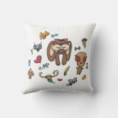 落書きのロボット正方形の枕 クッション (裏面)