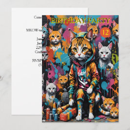 落書きの伝説 ストリートキャット 12歳の誕生日 招待状