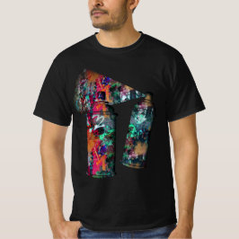 落書きの壁とスプレー塗料の飛沫 Tシャツ