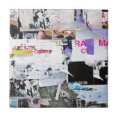 落書きの壁のBanksyのスタイルによって引き裂かれる紙 タイル (正面)