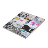 落書きの壁のBanksyのスタイルによって引き裂かれる紙 タイル (側面)