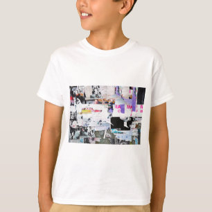 落書きの壁のBanksyのスタイルによって引き裂かれる紙 Tシャツ