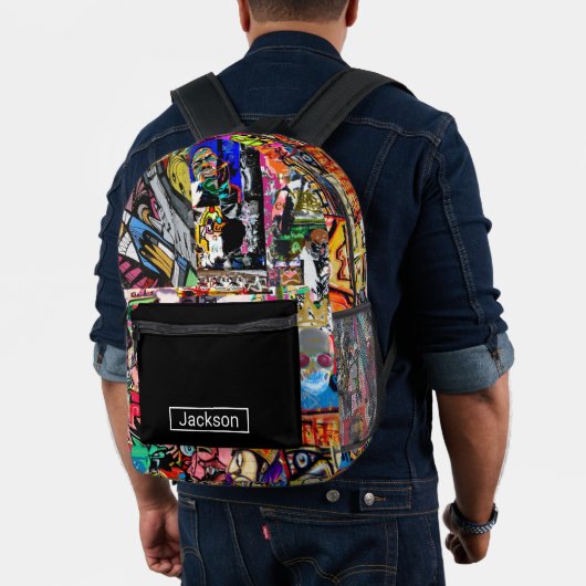 落書きの壁 プリントバックパック (インサイチュ (モデル))