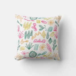 落書きの形の抽象芸術のパターン（の模様が）あるな枕 クッション