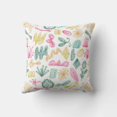 落書きの形の抽象芸術のパターン(の模様が)あるな枕 クッション (裏面)