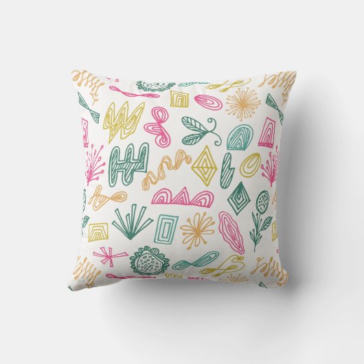 落書きの形の抽象芸術のパターン(の模様が)あるな枕 クッション (裏面)