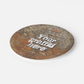 落書きの擦り切れたな煉瓦は個人化なります ペーパープレート (アングル)