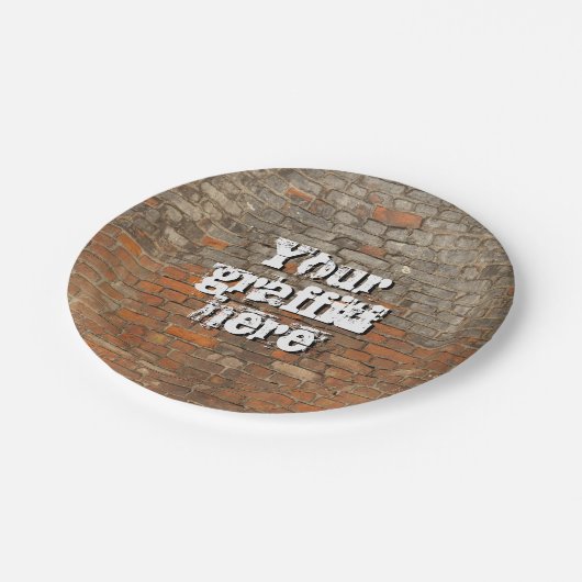 落書きの擦り切れたな煉瓦は個人化なります ペーパープレート