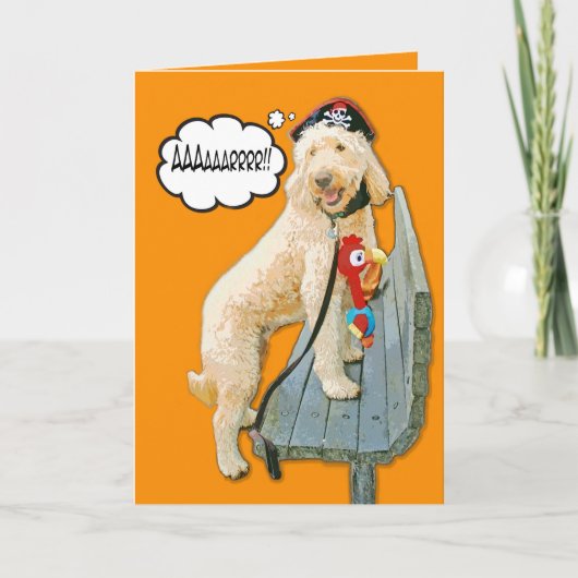 落書きの日の漫画のハロウィンの海賊 カード (正面)