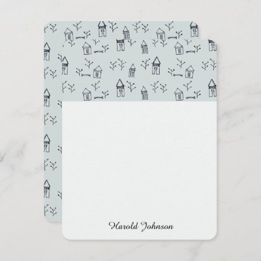 落書きの木及び家 (正面/裏面)