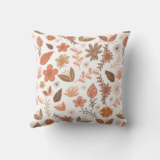 落書きの植物の花のパターン(の模様が)あるな枕 クッション (裏面)